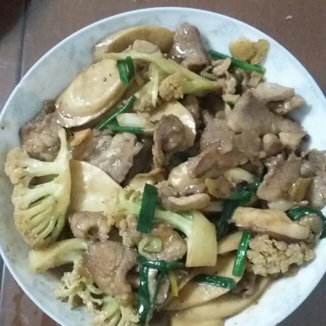 鸡腿菇炒肉片