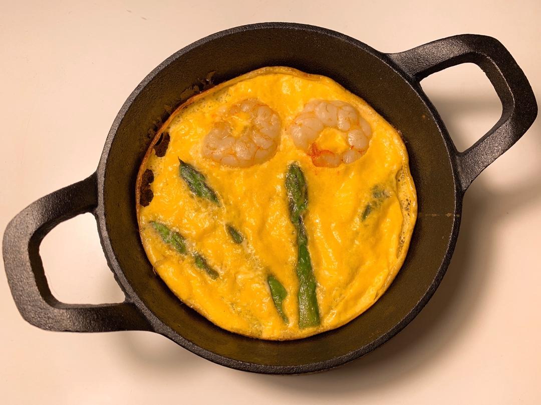 芦笋虾仁早餐蛋饼