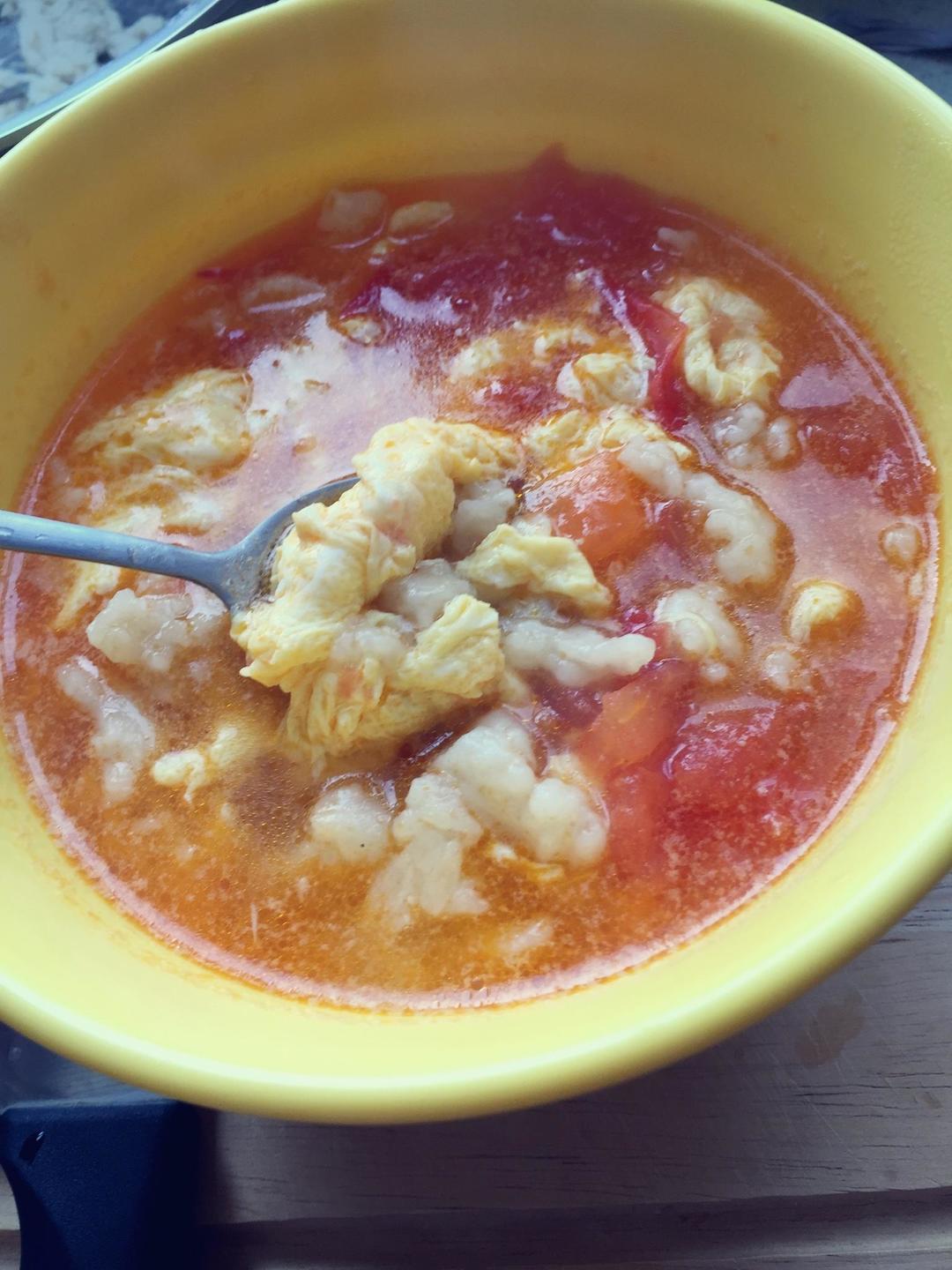 西红柿鸡蛋疙瘩汤