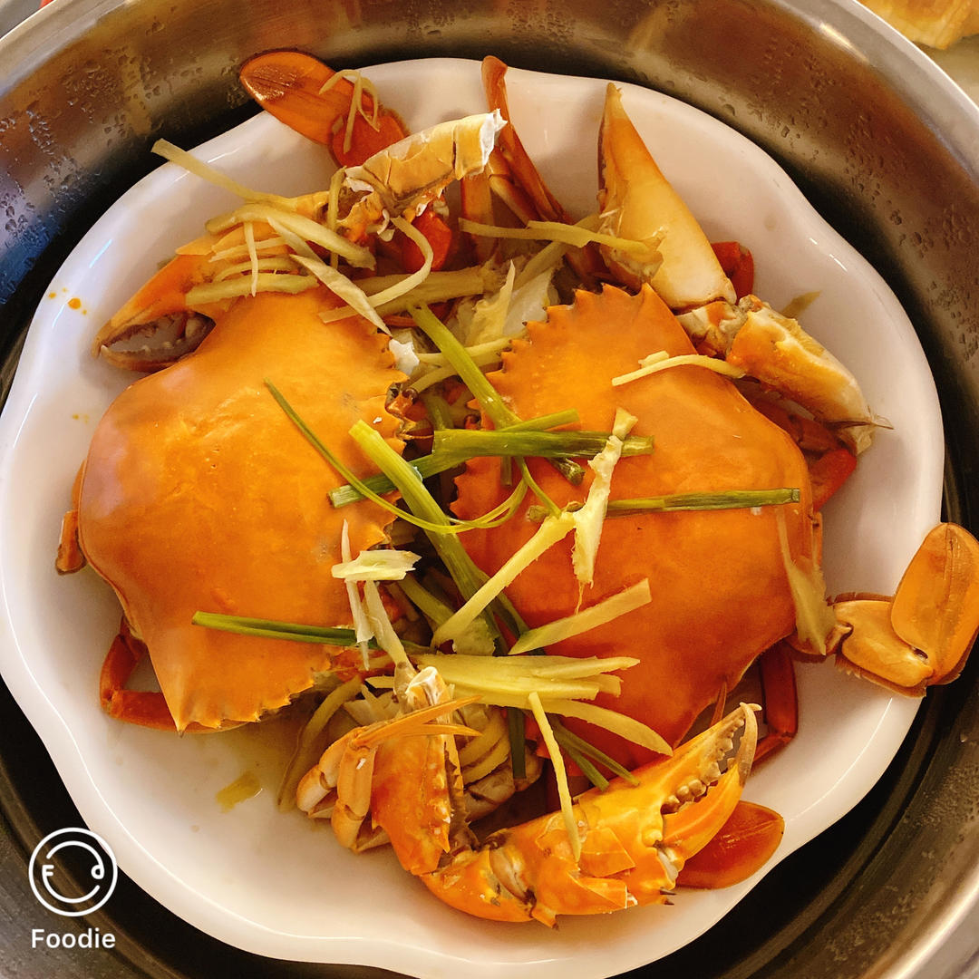 原味蒸青蟹，以及蘸料