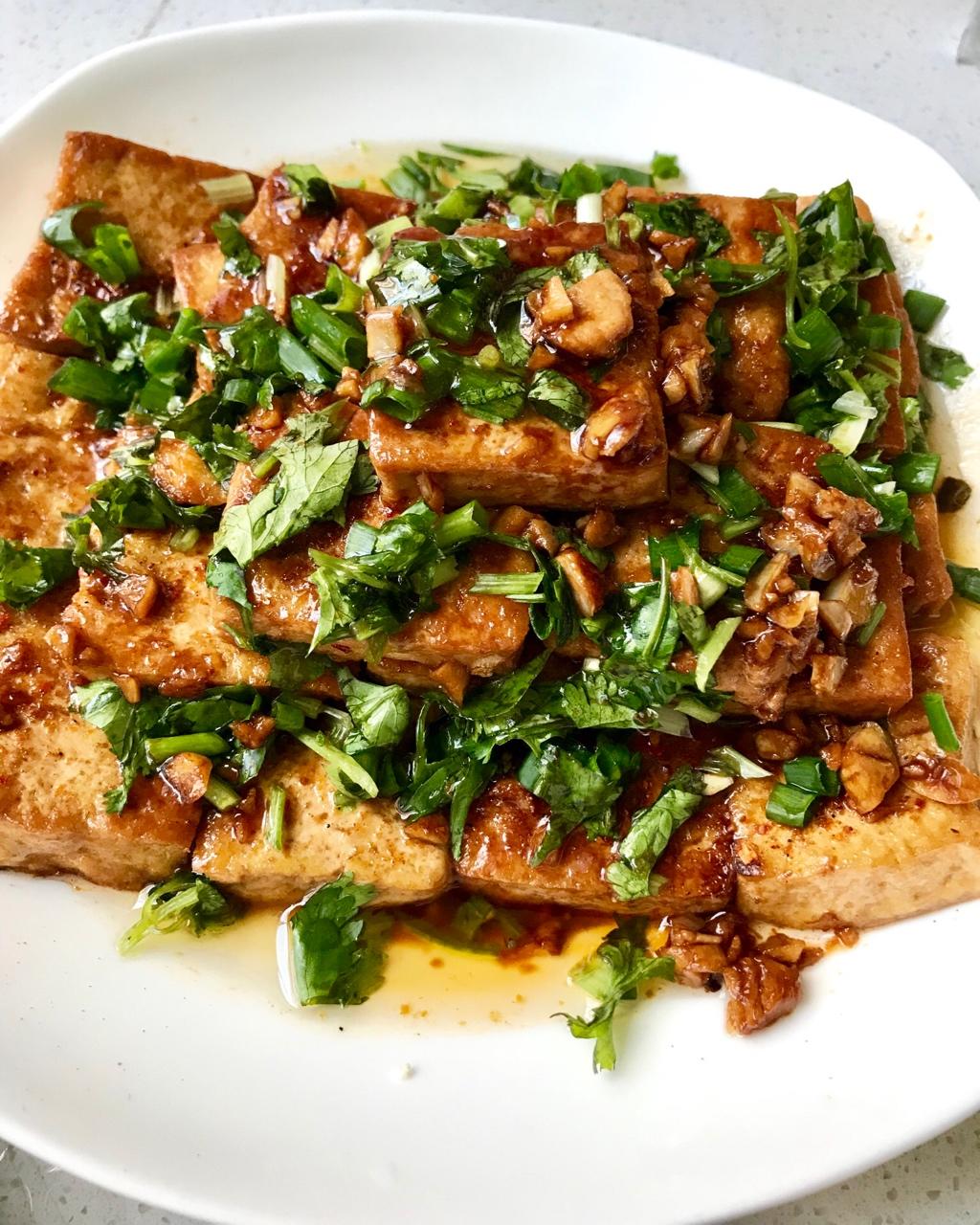 doudou做的香煎豆腐烧烤铁板味