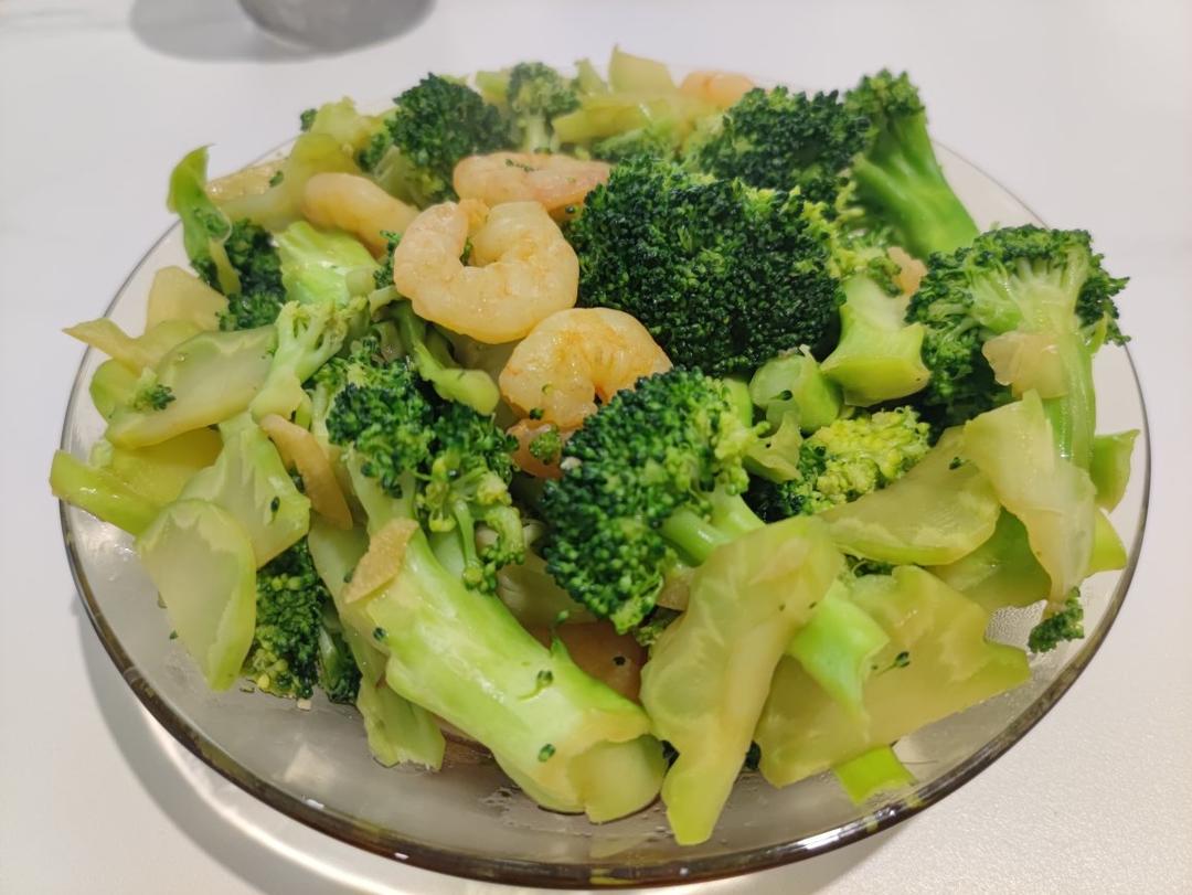 超简单素菜虾仁西兰花