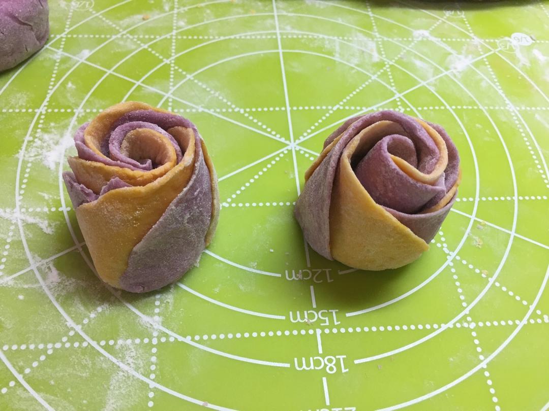 紫薯玫瑰花馒头