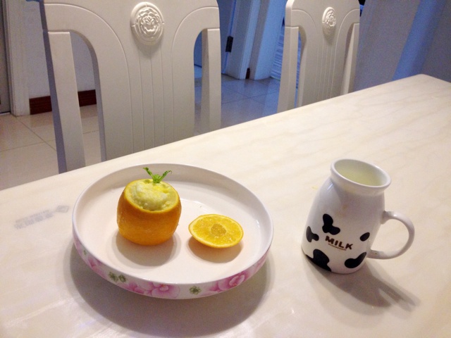 甜橙牛奶蛋羹