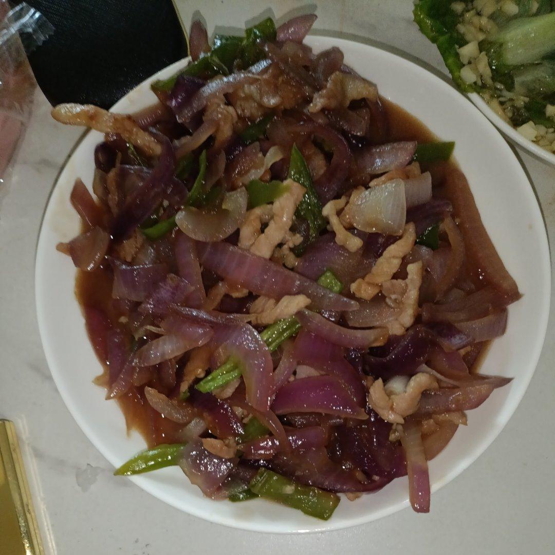 洋葱青椒炒肉丝