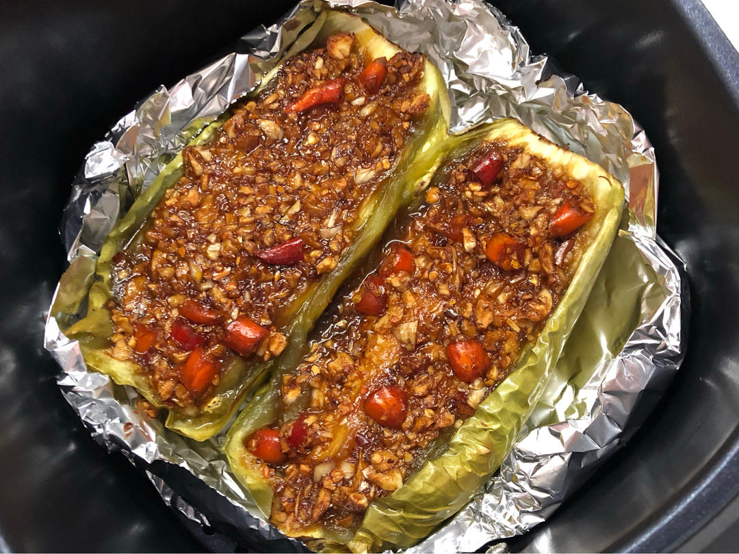 空气炸锅超简单的爆香蒜蓉烤茄子