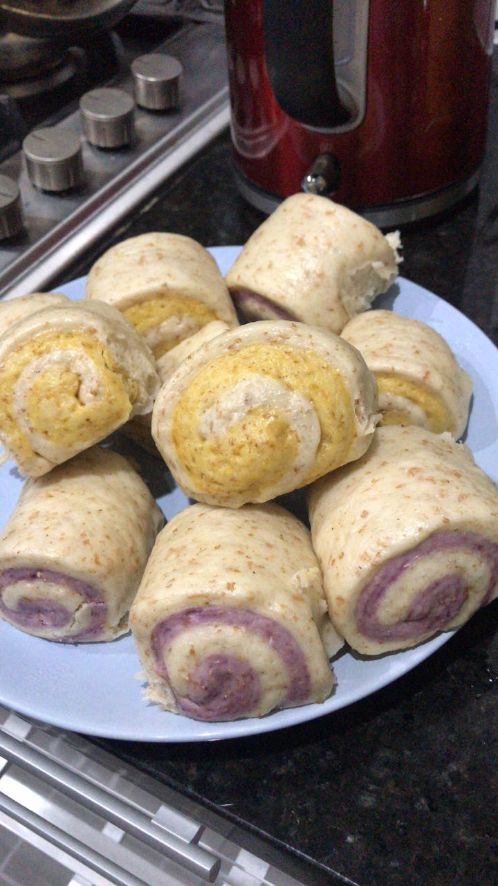 紫薯双色蒸馒头