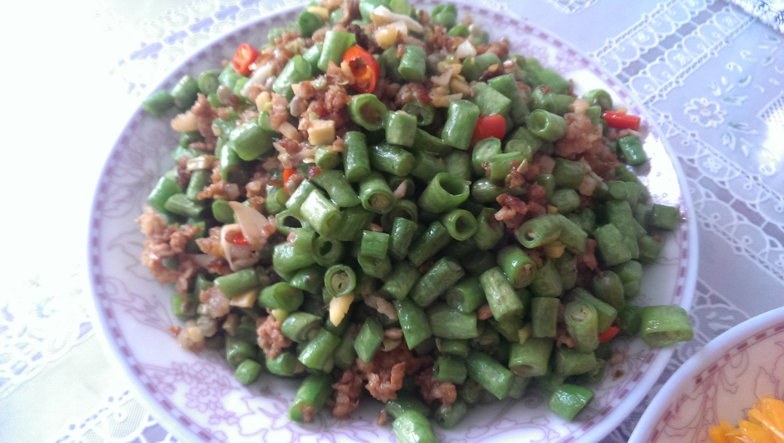 肉沫豆角下饭菜