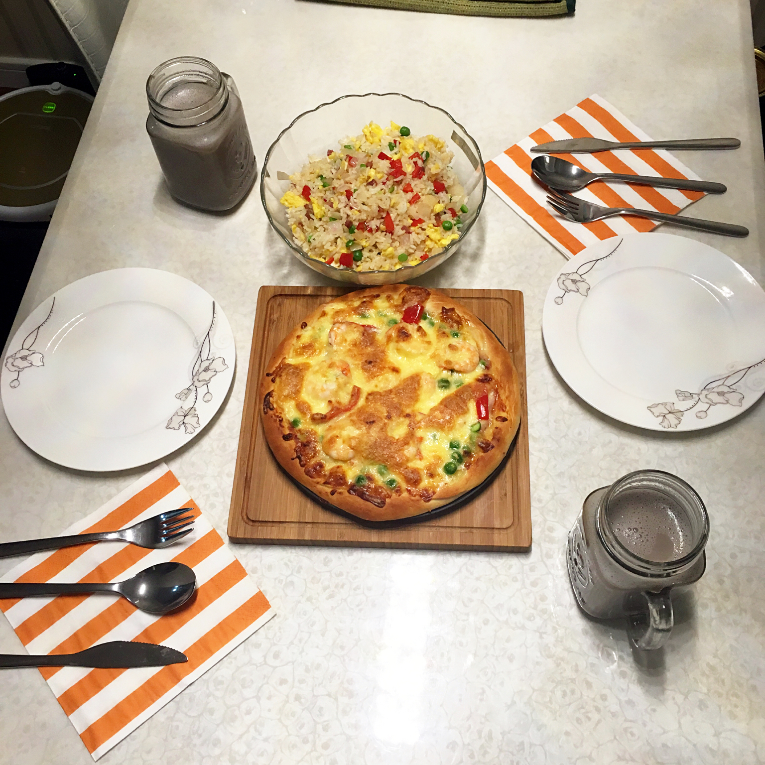 8寸披萨底——培根蘑菇披萨