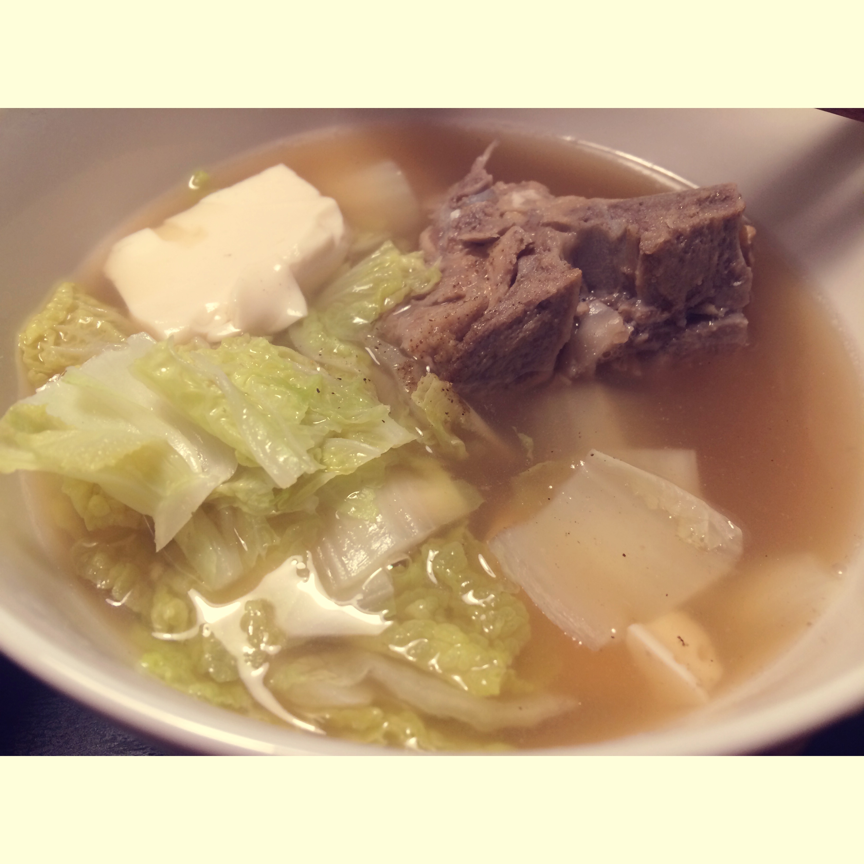 排骨白菜豆腐汤