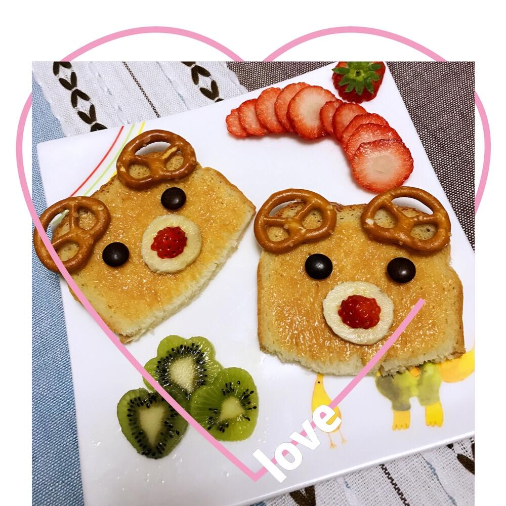 快手圣诞驯鹿花生吐司