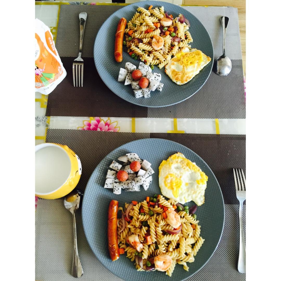 【山姆通心粉】虾仁时蔬炒意粉