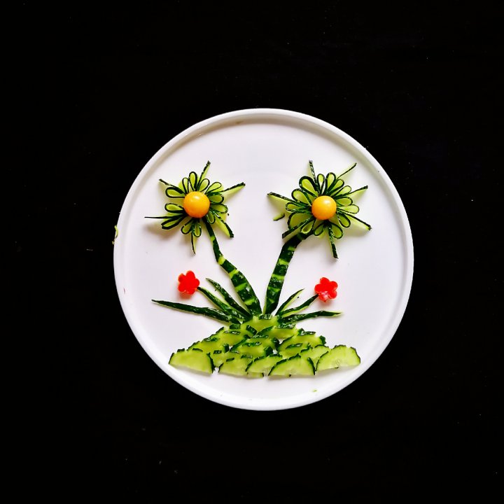 蔬菜摆盘对称图片