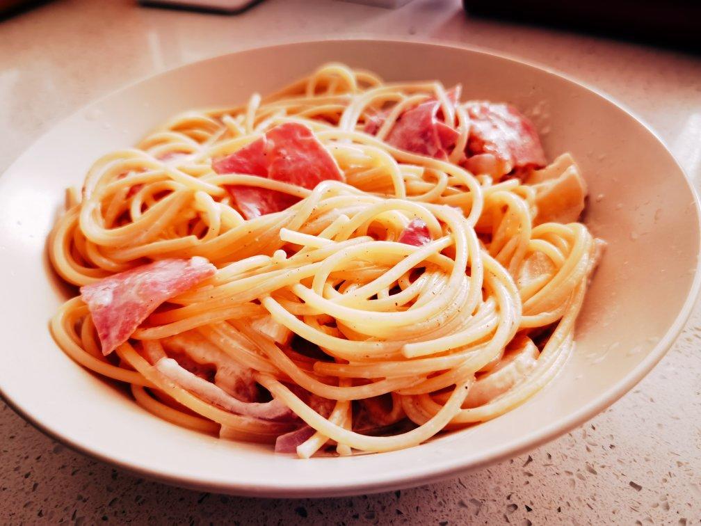 奶油蘑菇培根意大利面