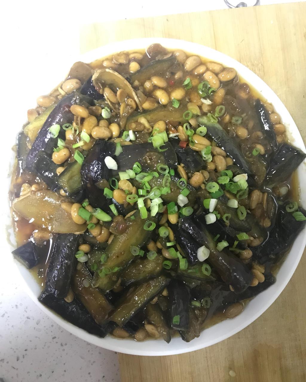 黄豆烧茄子