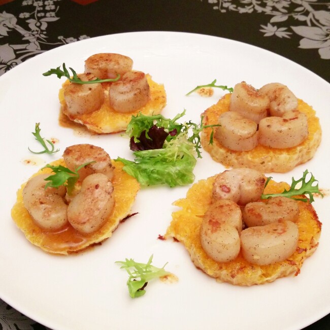 小鸟厨房做的橙香煎带子