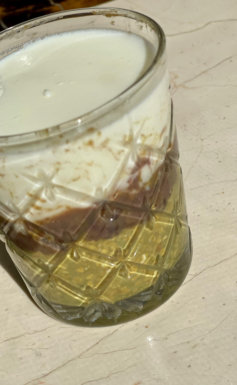 快手抹茶燕麦红豆奶冻布丁杯【健康小食】