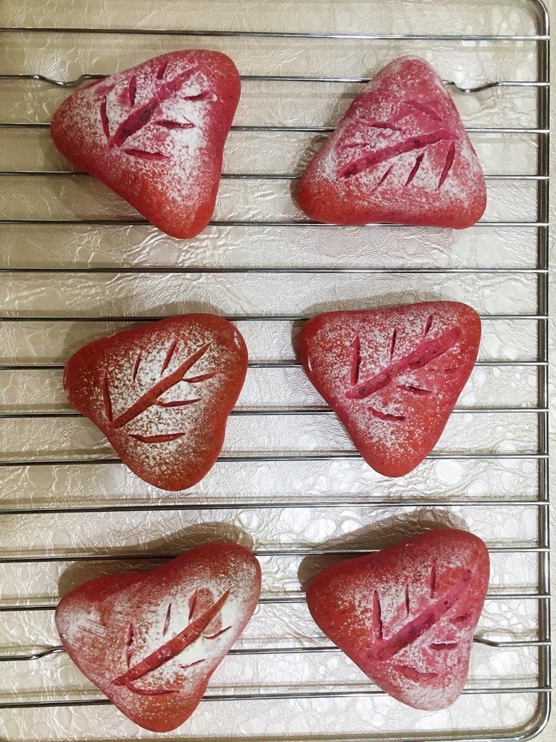 火龙果麻薯豆沙面包🍞（一次发酵❗❗❗❗）