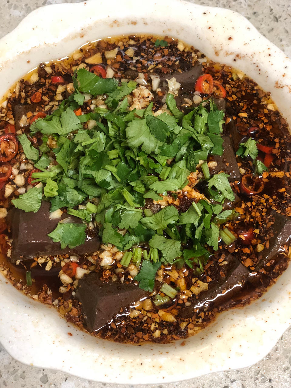 风味小食【辣子蒜羊血】