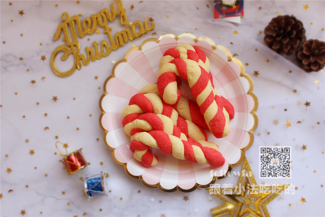圣诞风拐杖曲奇饼干的做法
