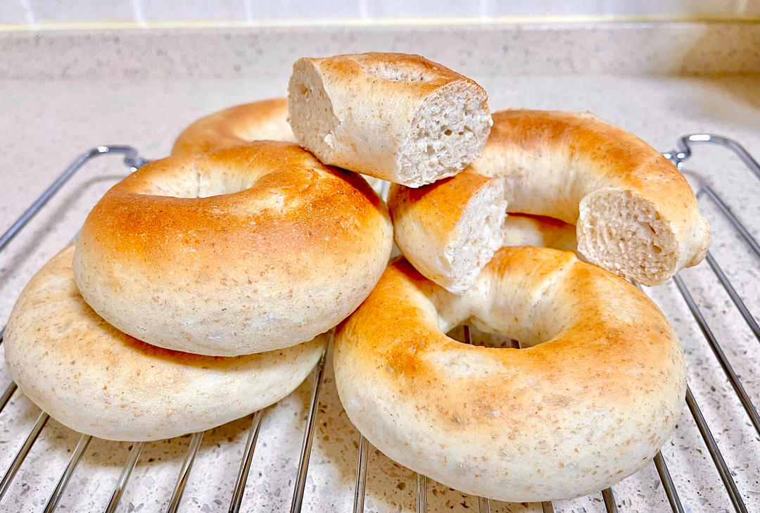 全麦贝果🥯-健康无油低糖低脂的早餐面包|要做好还是需要很多小窍门哒