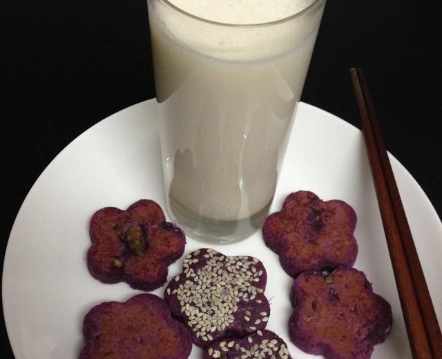 奶香淮山汁&烤紫薯饼的做法