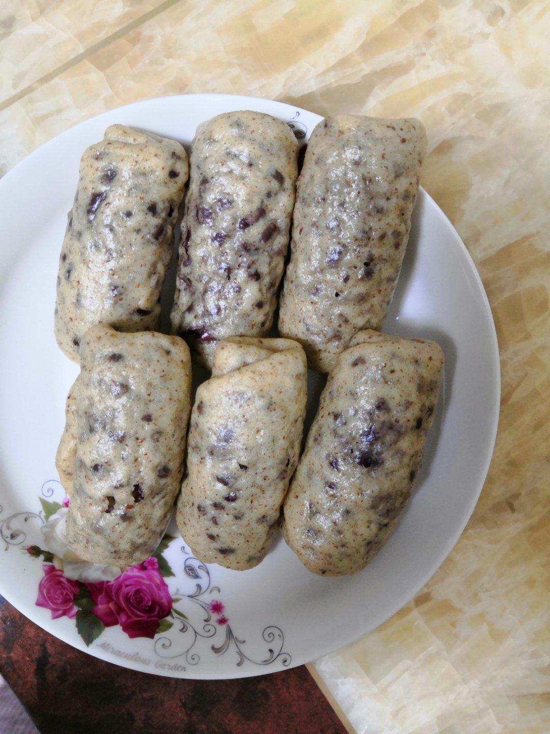 玉米面红豆馒头卷