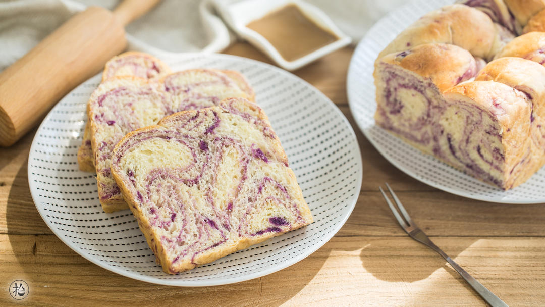 手撕紫薯吐司的做法