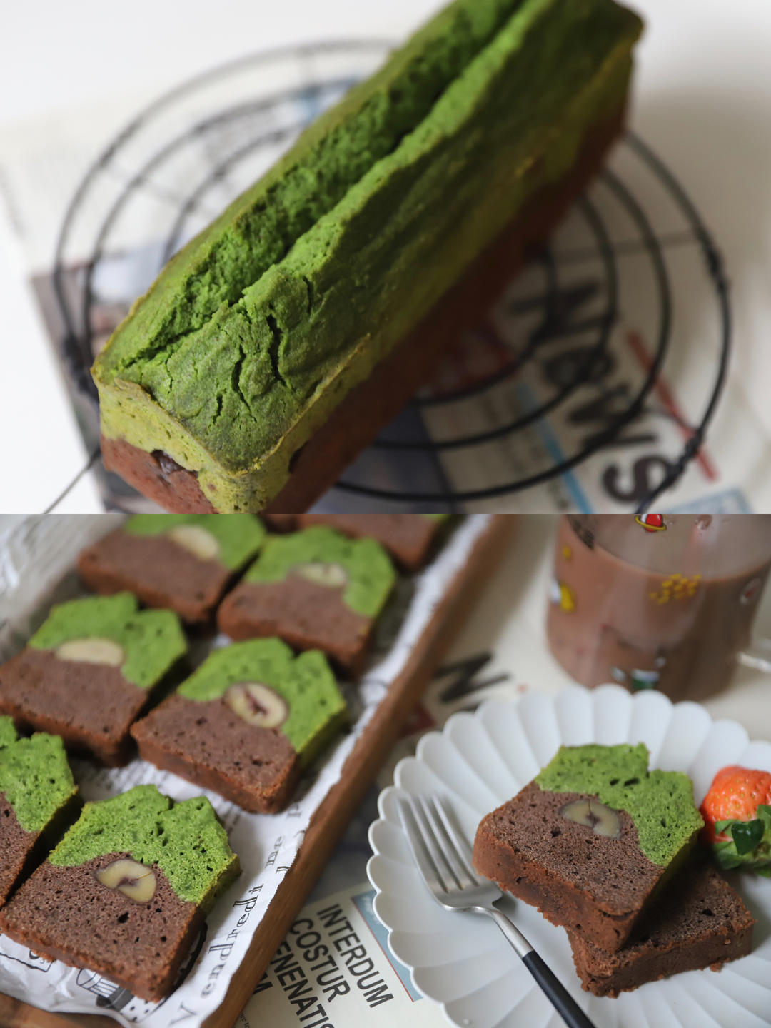 可可抹茶栗子🌰磅蛋糕的做法