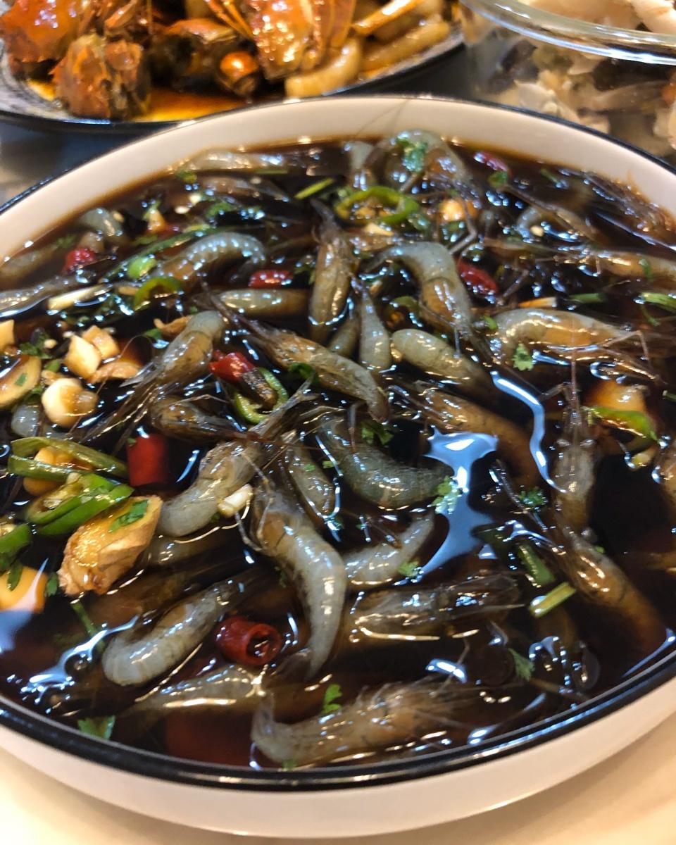 话梅醉呛白米虾