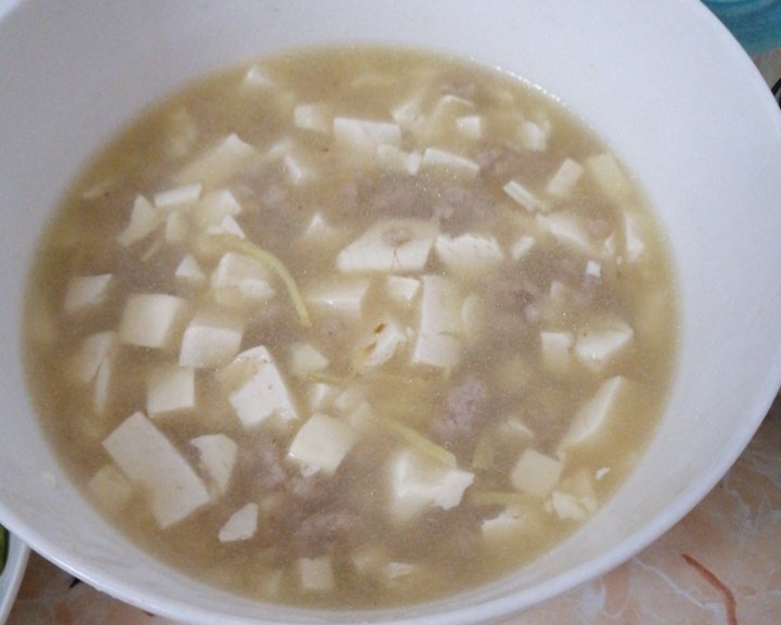 好吃又好看的肉末豆腐汤😊😊的做法
