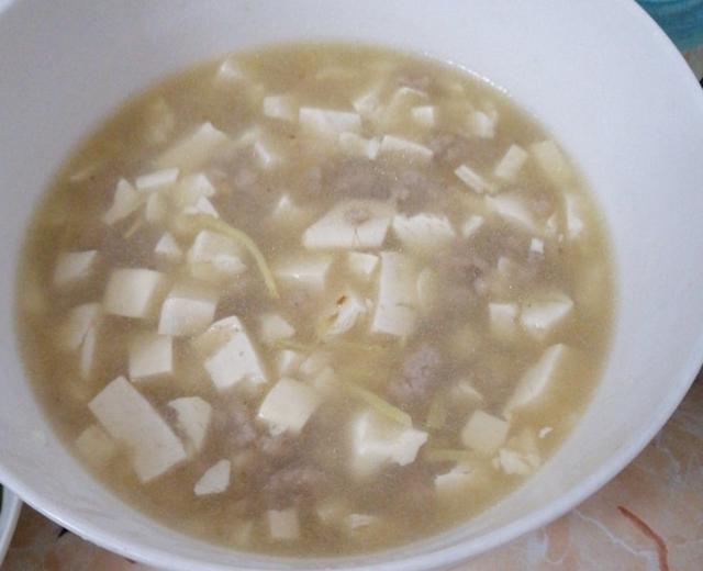 好吃又好看的肉末豆腐汤😊😊的做法