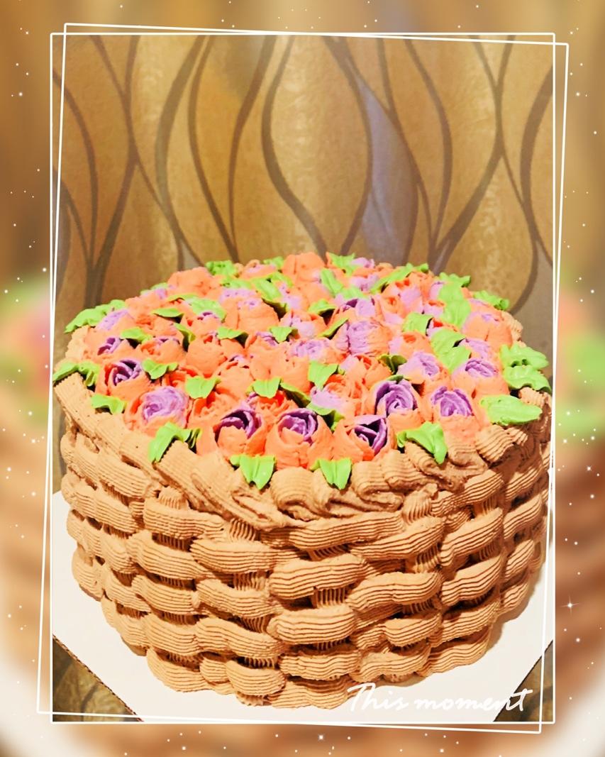 一看就会的奶油'花篮'裱花～