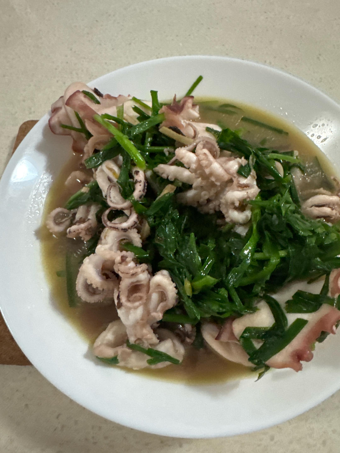 韭菜炒小墨斗鱼