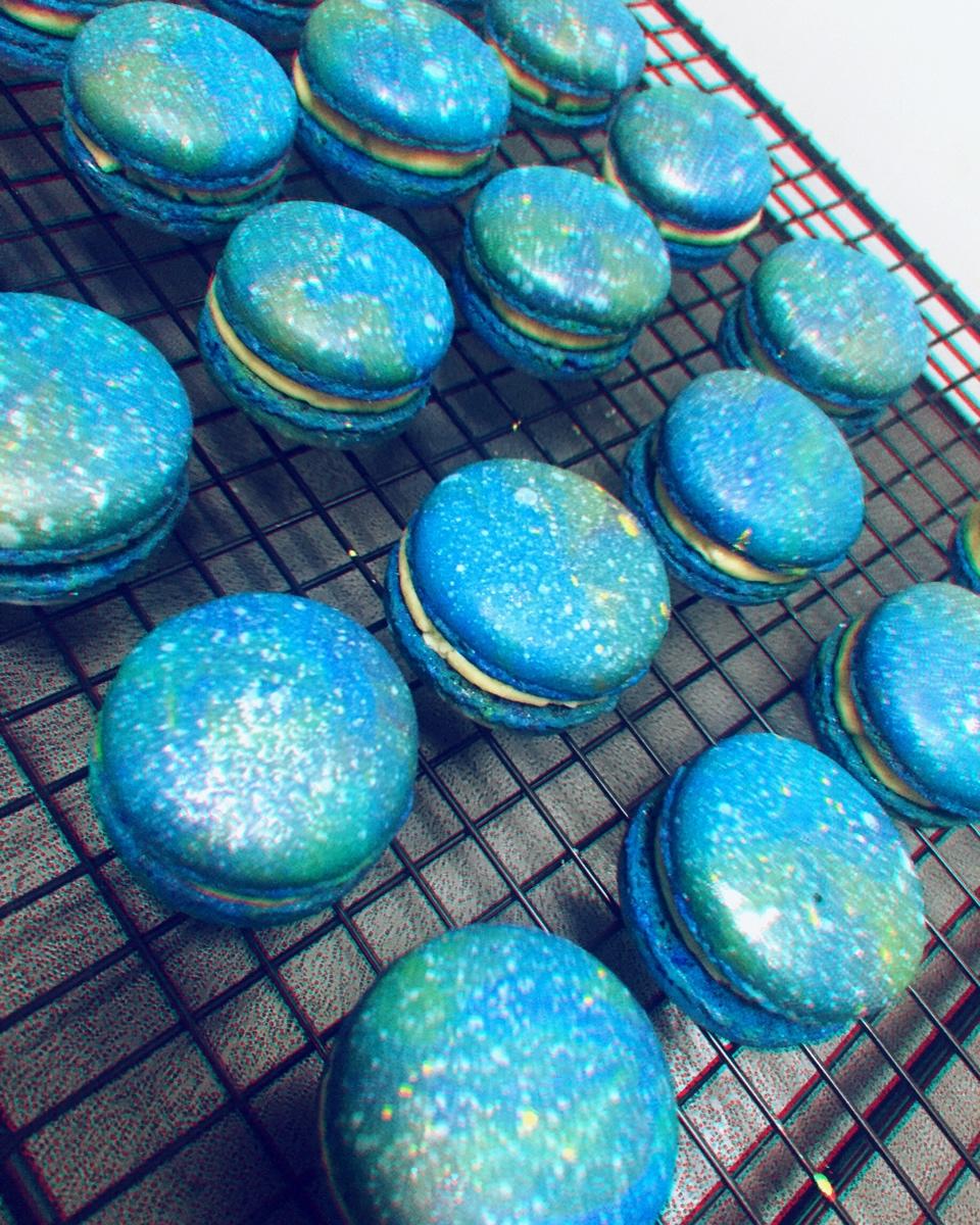 星空马卡龙制作方法(圣诞节彩蛋:饼身的制作)