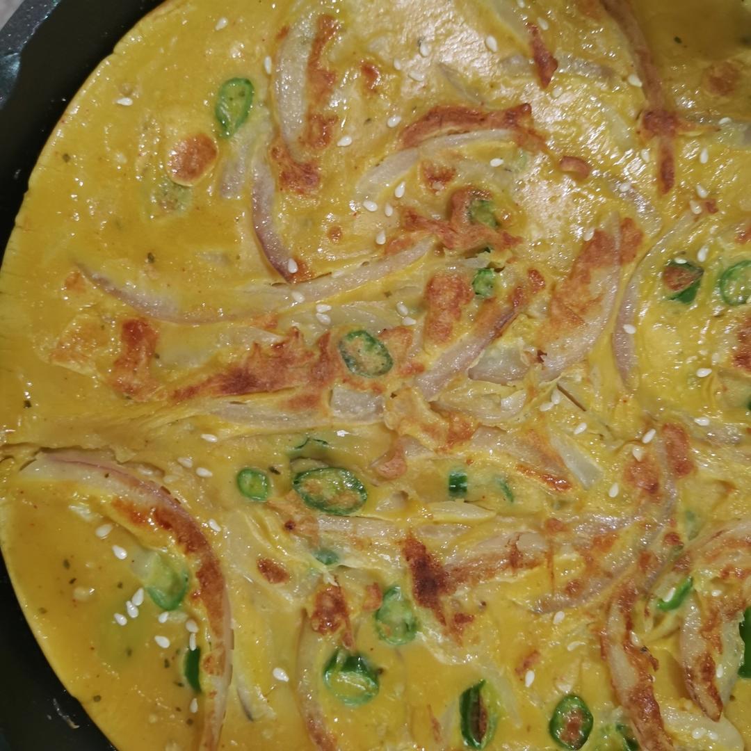 比肉饼好吃的洋葱鸡蛋煎饼