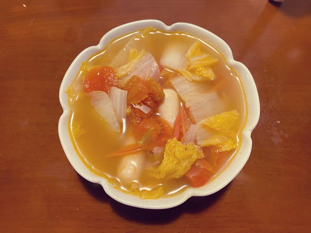 西红柿娃娃菜汤