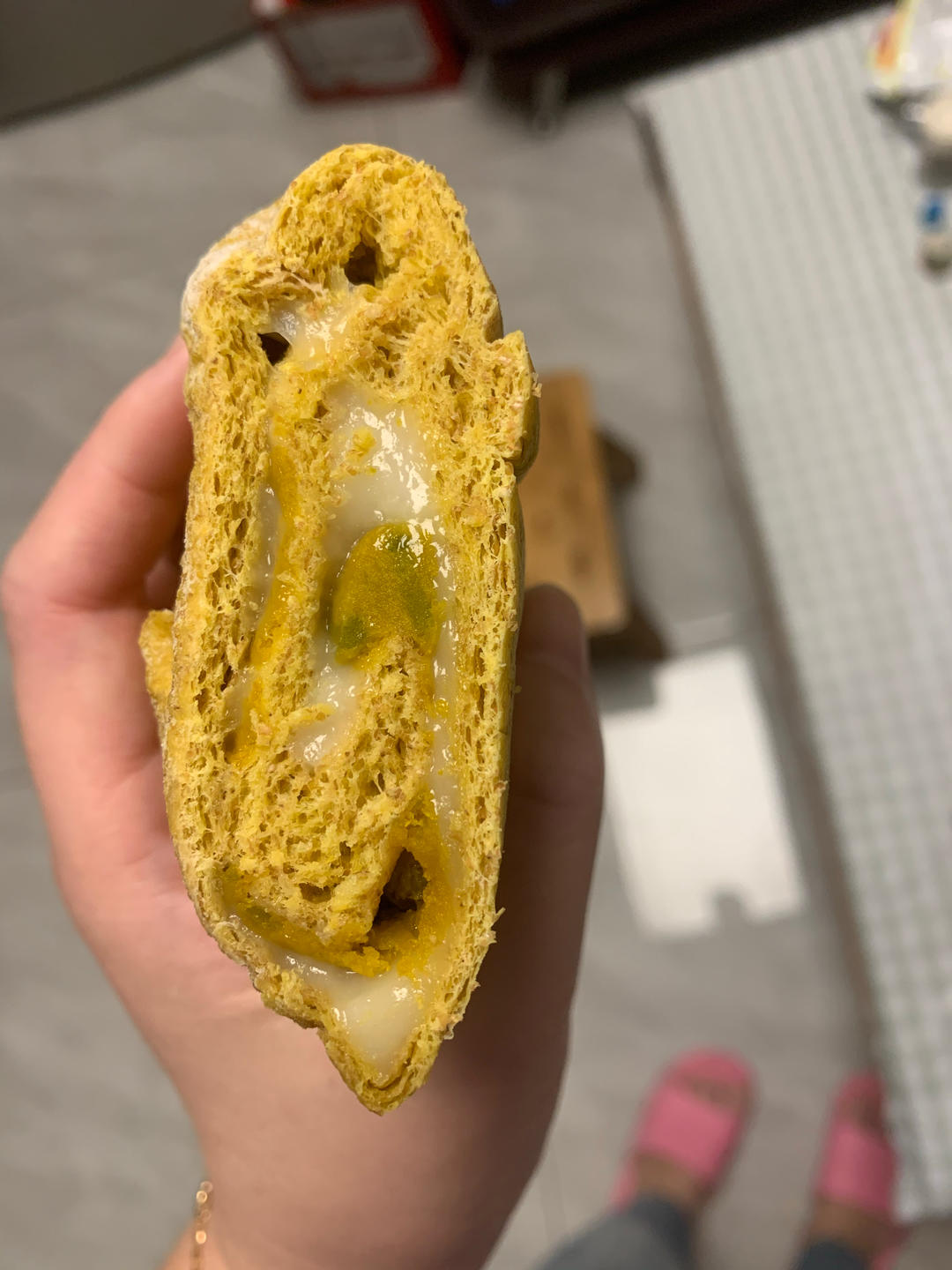 南瓜麻薯坚果软欧包