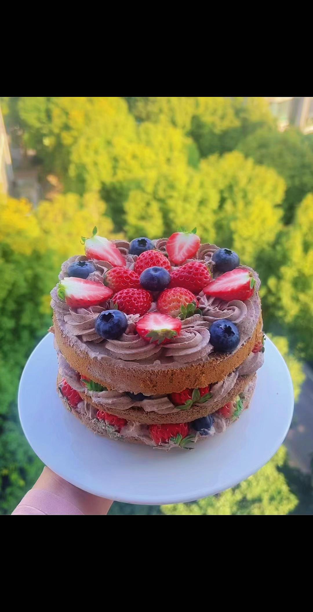 超详细 奶油巧克力生日裸蛋糕