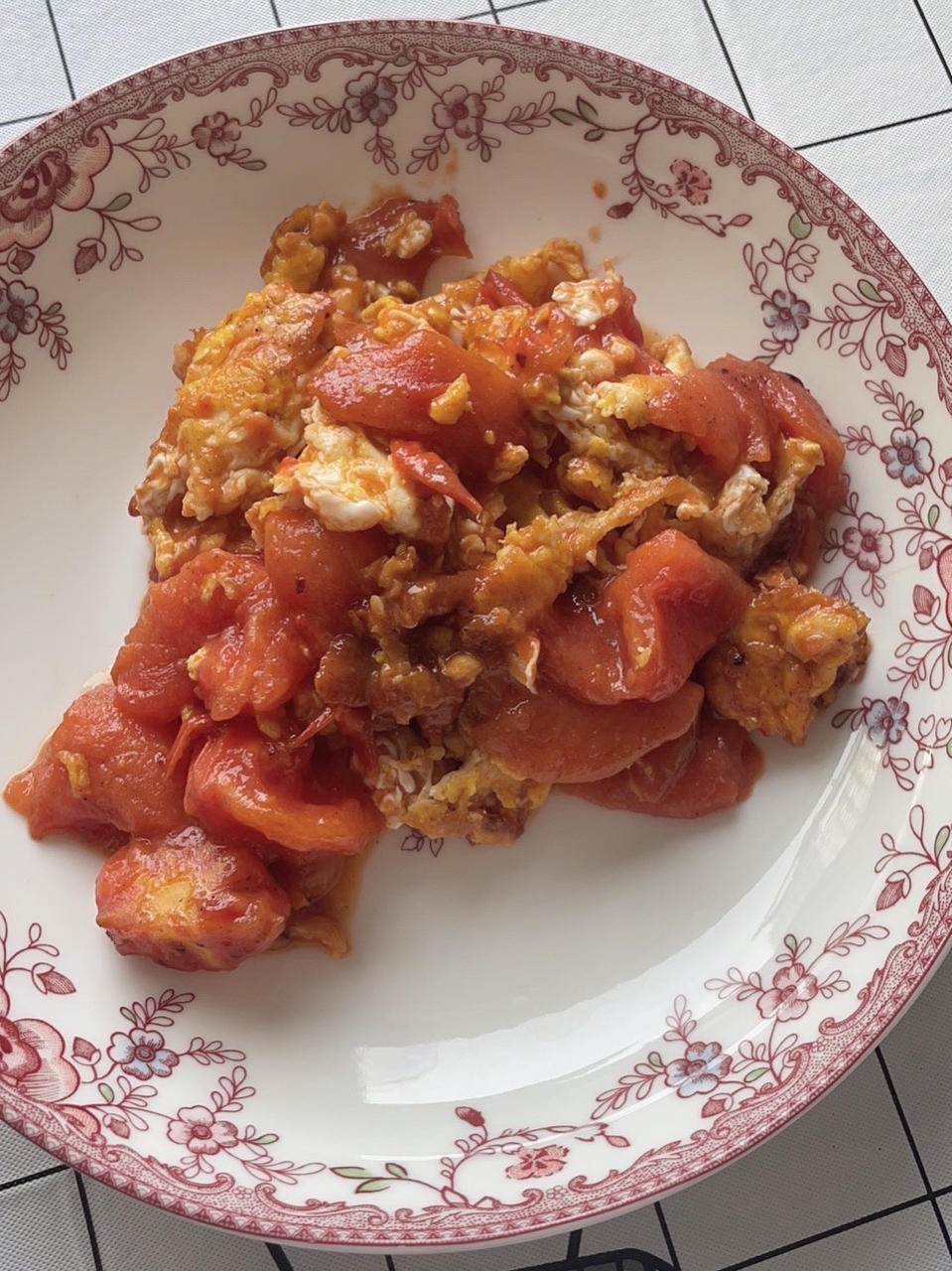 番茄炒鸡蛋（超浓的番茄味）