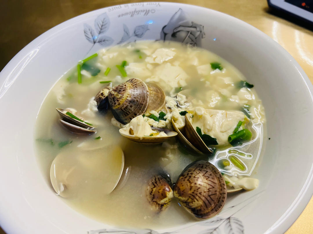 豆腐花蛤汤