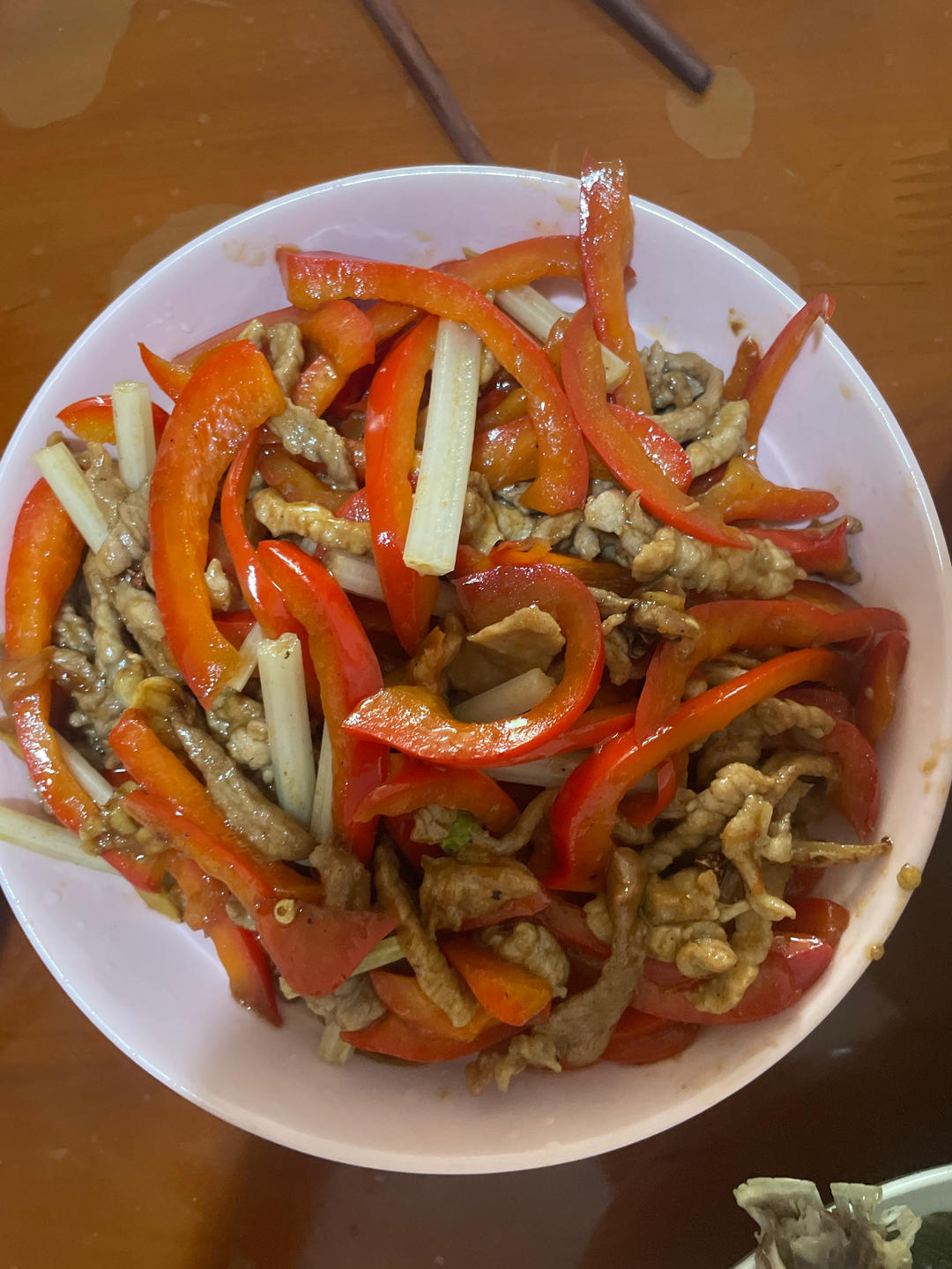 酱炒红椒肉丝