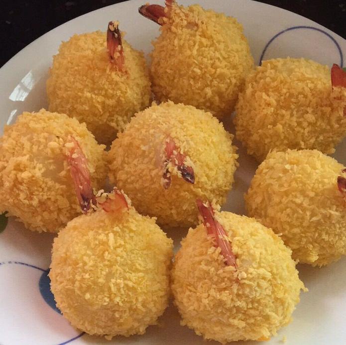土豆泥鲜虾球