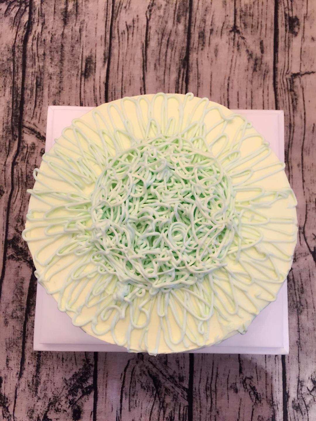 油彩绿渐变奶油蛋糕的做法