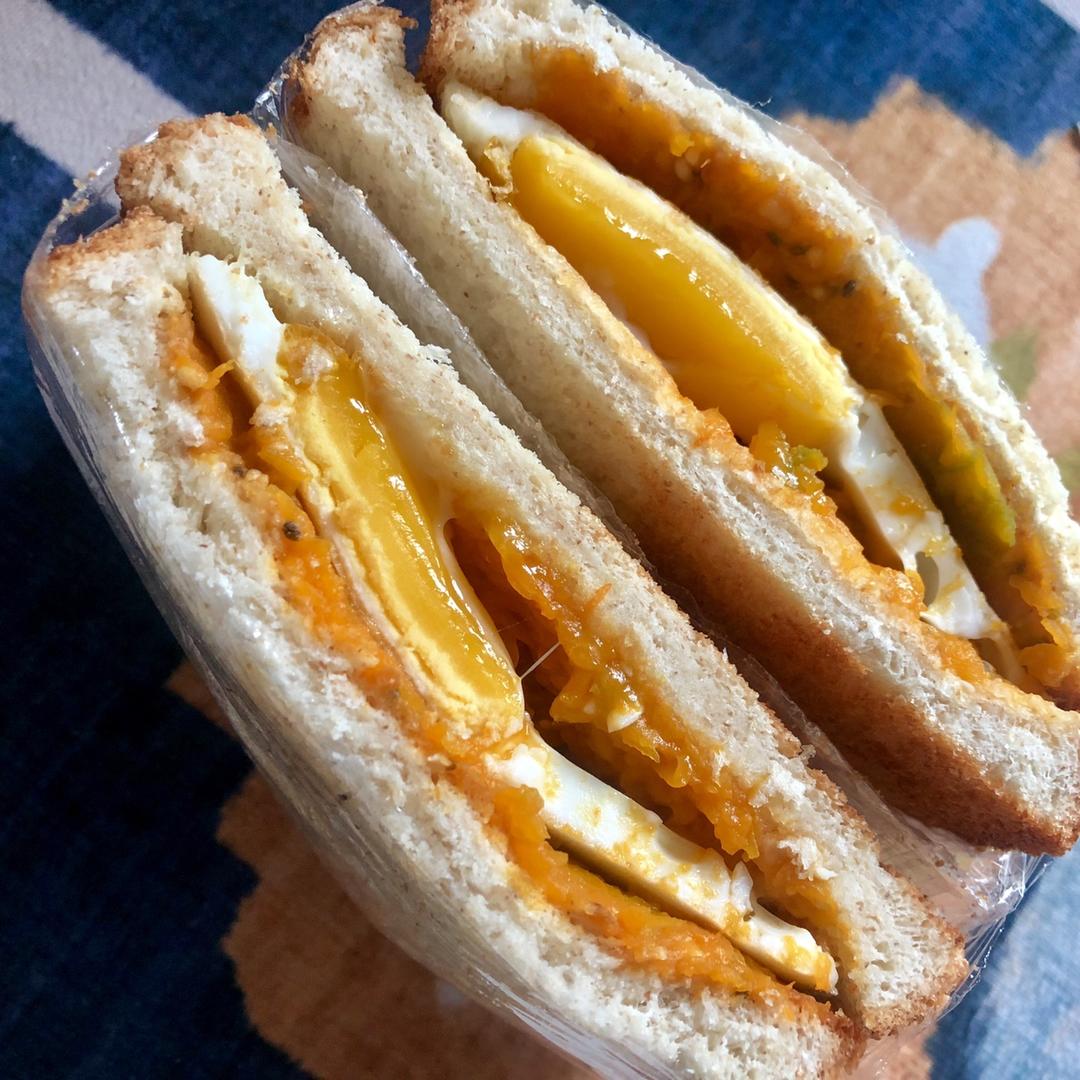 全麦南瓜肉松三明治 ｜ #Healthybreakfast#