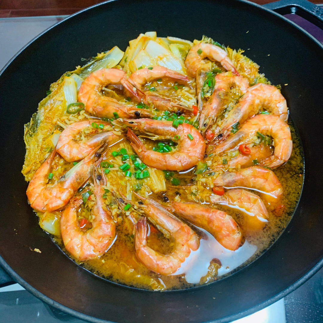 Staub铸铁锅｜10分钟快手菜｜蒜香粉丝虾煲｜100%成功