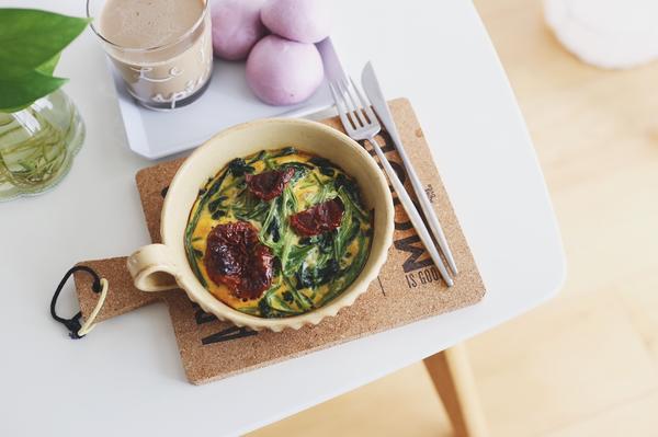 菠菜培根意式蛋饼Spinach&bacon frittata