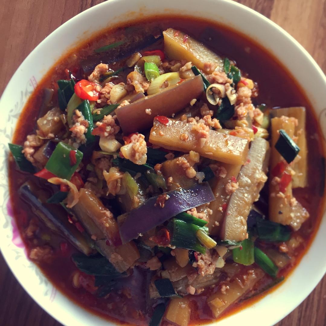 红烧肉沫茄子