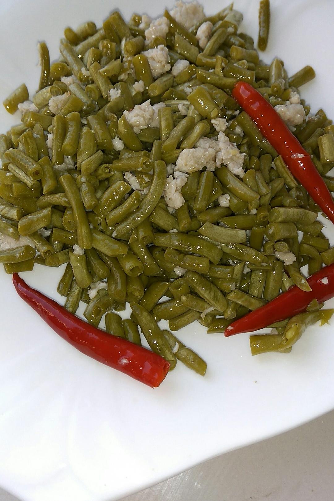 肉沫豆角下饭菜