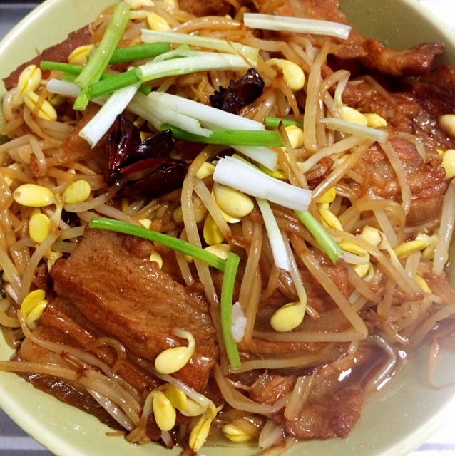 long佳做的黄豆芽炖肉